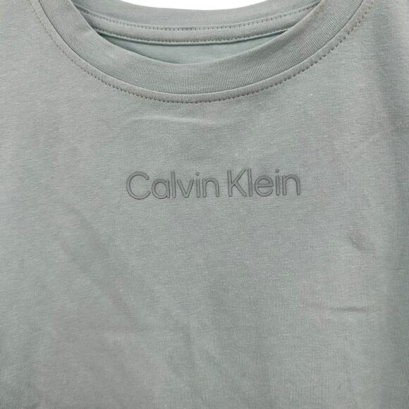 NEW Calvin Klein Ruched Logo Crewneck tank top size medium blue sea teal active - Picture 4 of 11